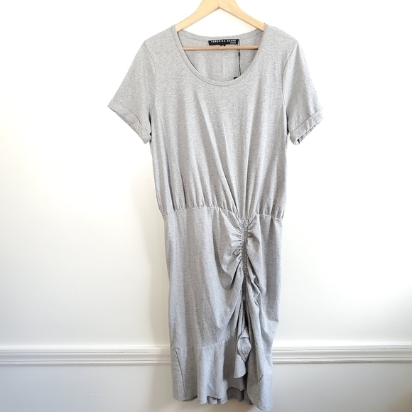 Veronica Beard Pima Ruched Light Grey Mini Dress New Size XS - Picture 8 of 15